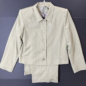 Suitsme Pants Suit 2pc Women's 10 Beige Business Formal Preppy‎ Academia